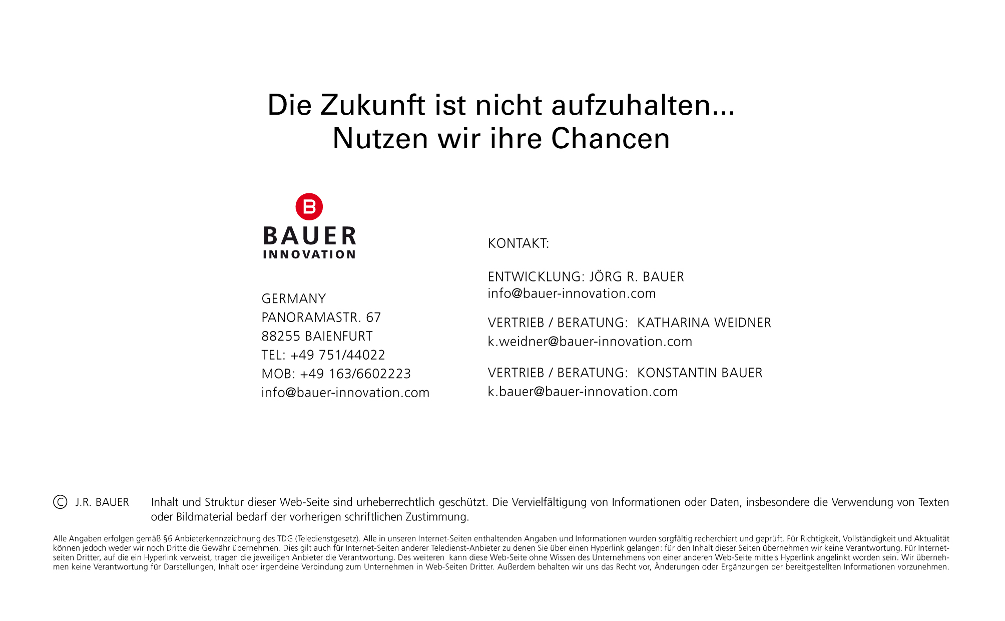 Bauer Innovation Kontakt