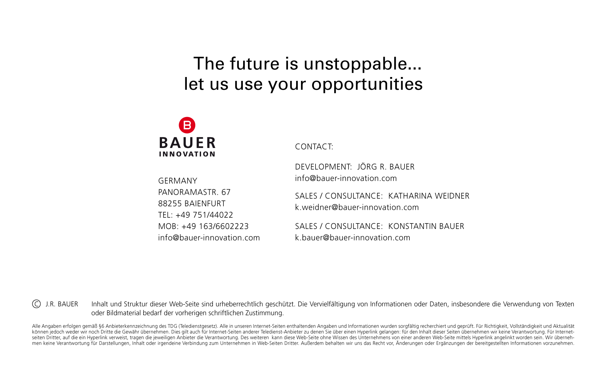 Bauer Innovation Contact